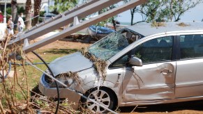 A car in need of insurance discounts to fix the vehicle.