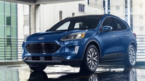 A blue 2022 Ford Escape small SUV is parked.