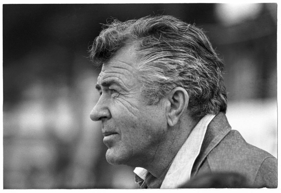 Carroll Shelby, American performance car icon, looks at racers during the Monaco Grand Prix.