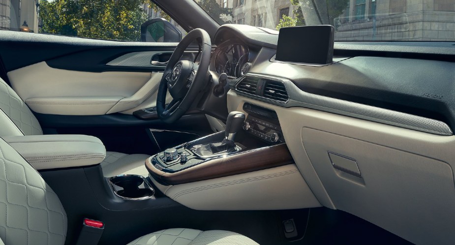 The interior of a 2023 Mazda CX-9. 