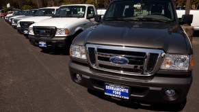 2011 Ford Ranger mid-size trucks sit on a dealership lot. Are they the best Ford Ranger?