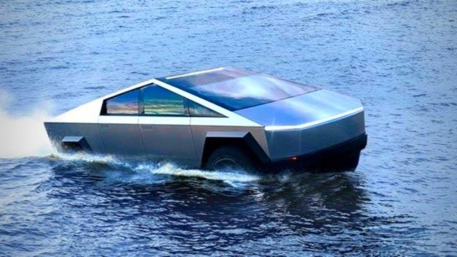 Tesla Cybertruck in water