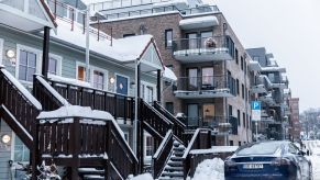 A Tesla Model S electric vehicle (EV) parked in cold weather and winter snow in Oslo, Norway