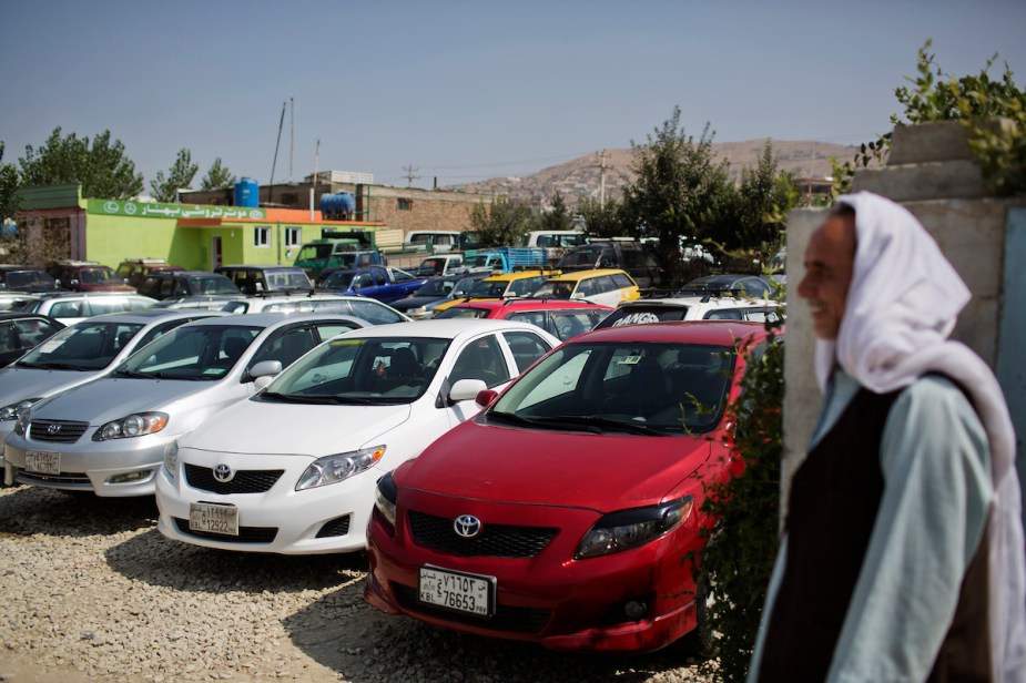 A group of used Corollas. 