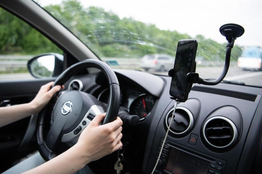 A potentially distracted driver which is one of the worst drivers.