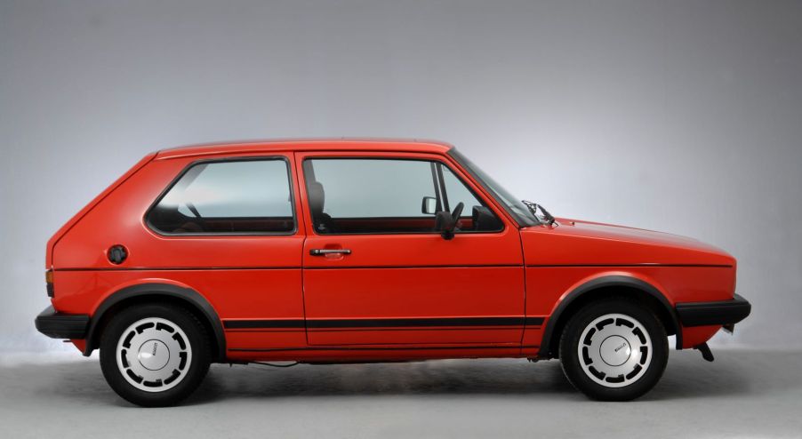 A red 1983 Volkswagen Golf GTI Mk1 model