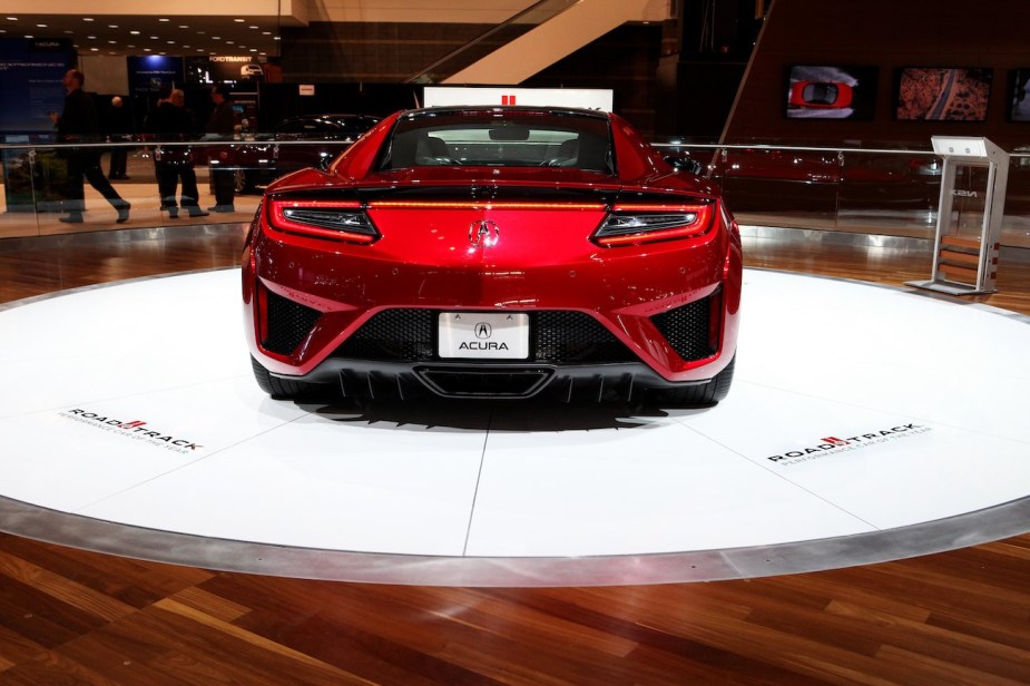 2017 Acura NSX is on display at the Chicago Auto Show.