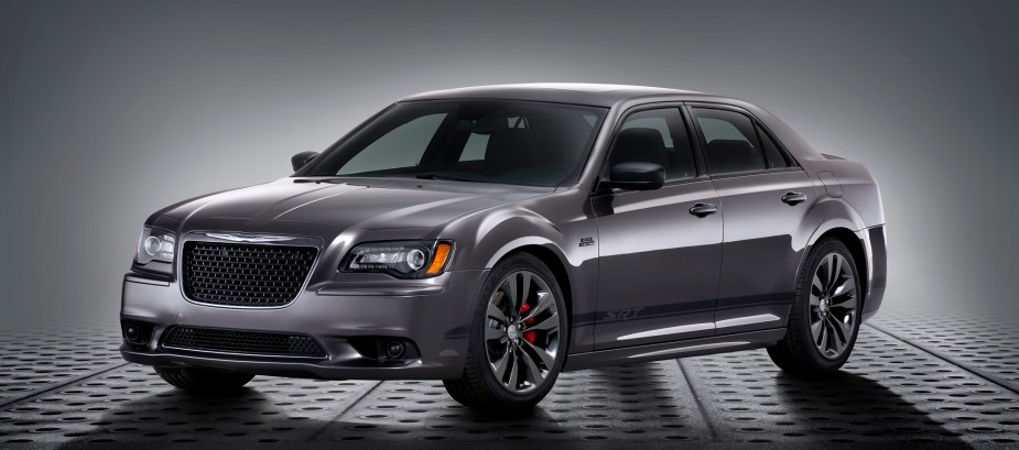 A 2014 Chrysler 300 SRT is a V8 300 sedan with sports sedan power.