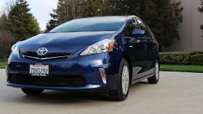 A blue 2014 Toyota Prius