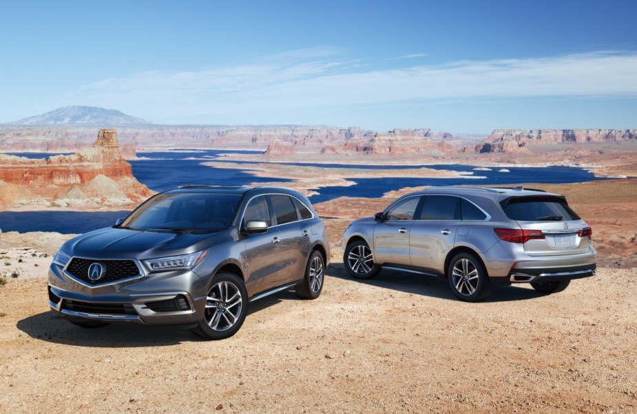 The 2017 Acura MDX, like the ones pictured, is a used SUV under $30,000