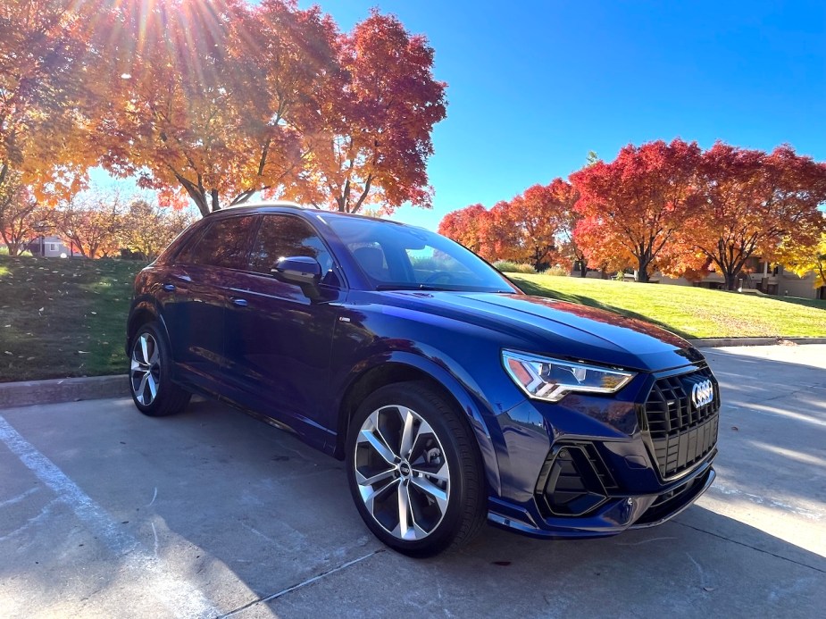 2022 Audi Q3 next to trees