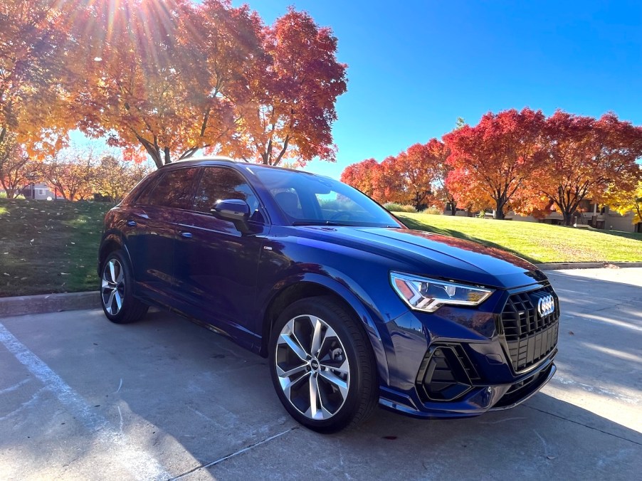 2022 Audi Q3 next to trees