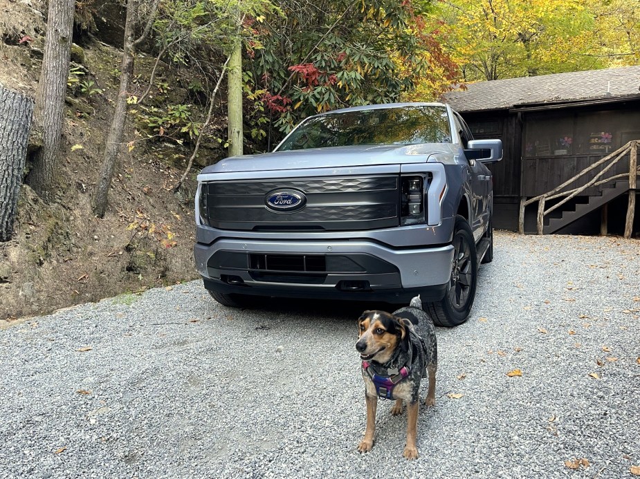 2022 Ford F-150 Lightning on gravel road