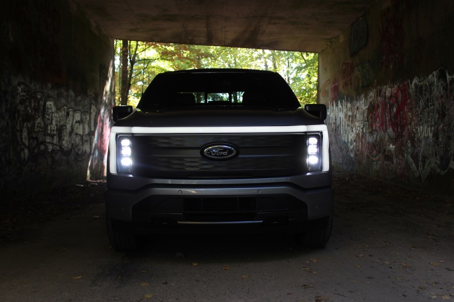 2022 Ford F-150 Lightning in tunnel