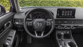 A front view of the 2022 Honda Civic Interior, Honda has some of the nicest car interiors for an affordable car brand