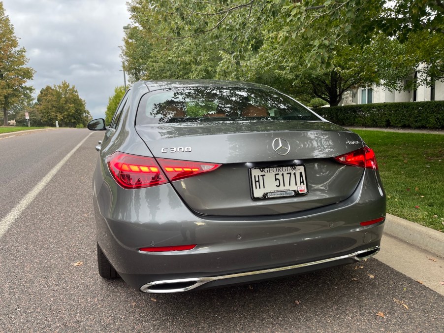 A rear view of the 2022 Mercedes-Benz C-Class