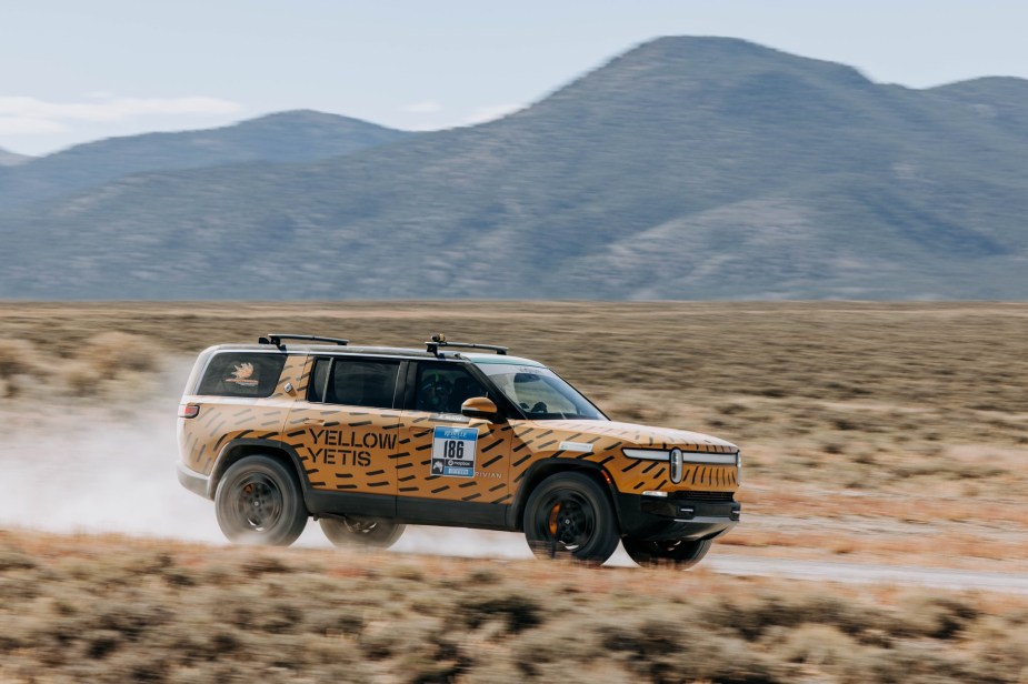 2022 Rivian R1S off-roading