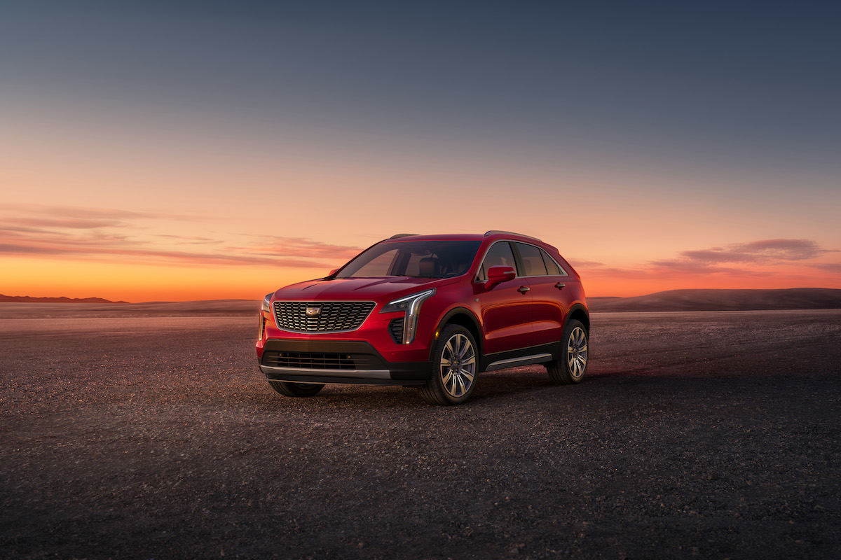 2023 Cadillac SUVs: A red 2023 Cadillac XT4 parked outdoors. 