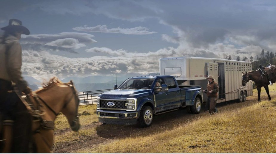 2023 Ford F-450 Super Duty towing a trailer.