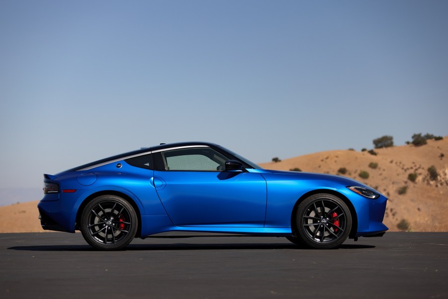 The Nissan Z, like the Camaro LT1 and the Subaru WRX STI, is a fast sports car.