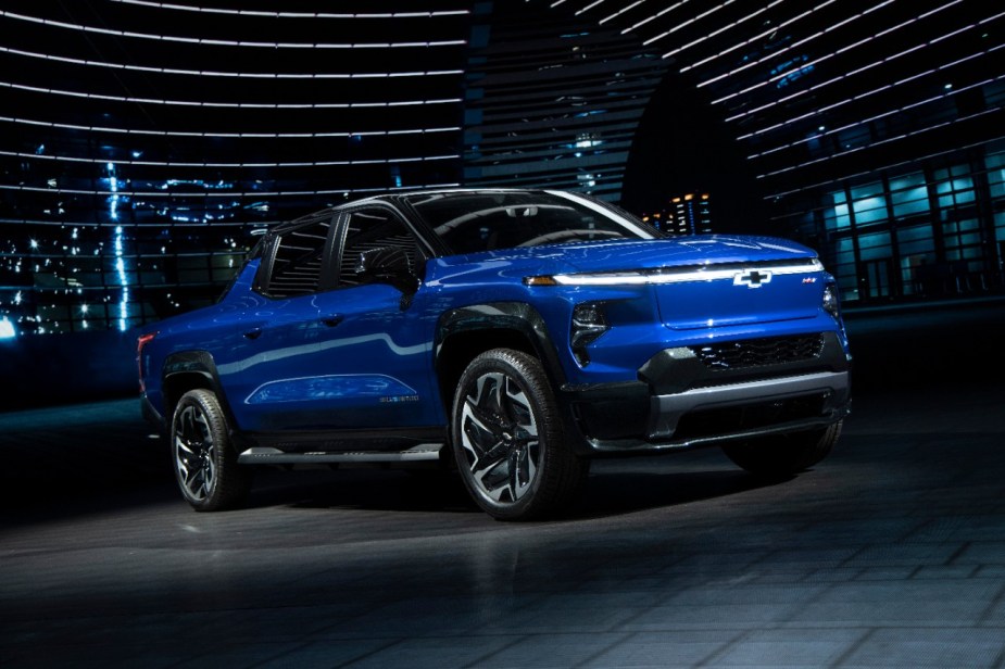 2024 Silverado EV RST in blue