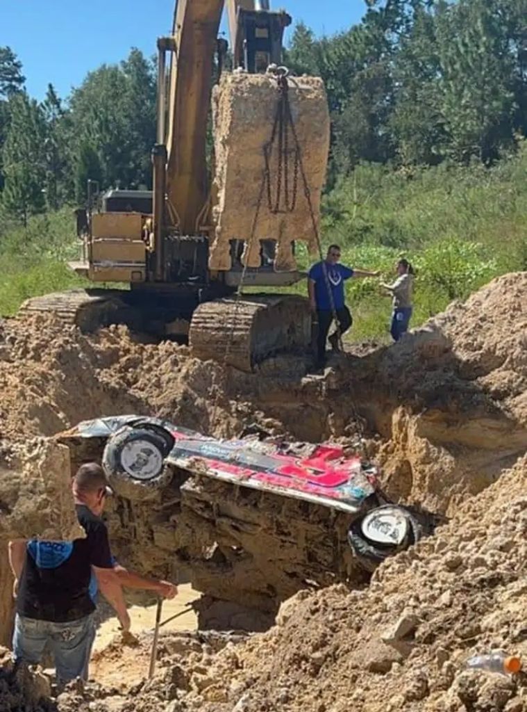 Buried race cars