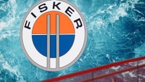 The Fisker logo, maker of the fully loaded 2023 Fisker Ocean costing a high price.