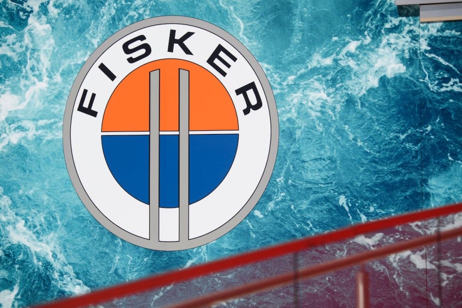 The Fisker logo, maker of the fully loaded 2023 Fisker Ocean costing a high price.