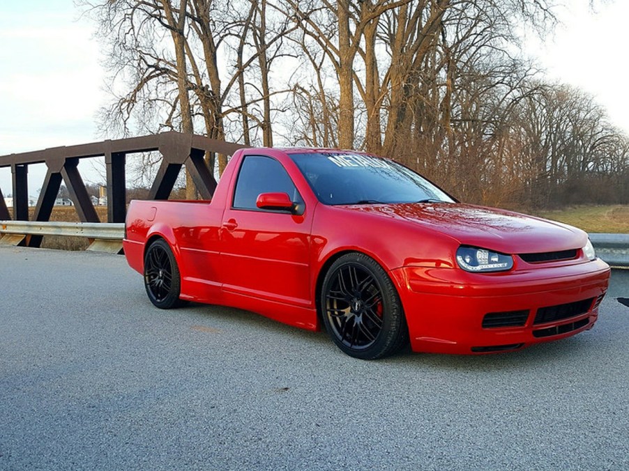 A Volkswagen Jetta modified with the Smyth Performance Ute conversion kit.