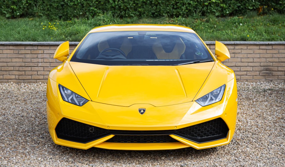 The Lamborghini Huracan seen at the Sharnbrook Hotel