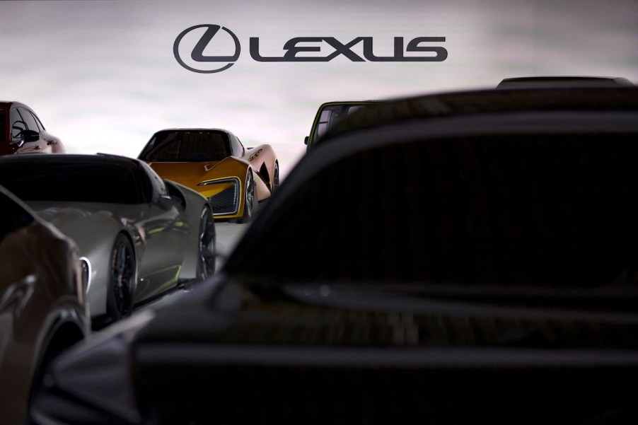 Lexus logo, maker of the 2023 Lexus IS models.