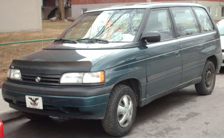 A Mazda MPV minivan shows of its subtle styling. An unlikely candidate to become a hip-hop icon.