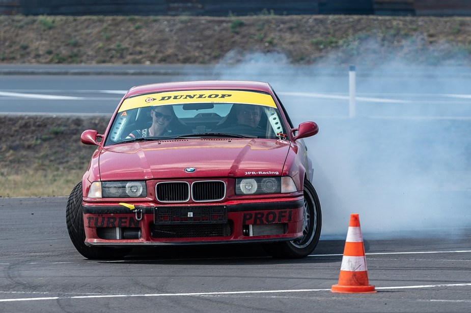 A BMW M3 drifting