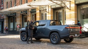 Rivian R1T truck in grey