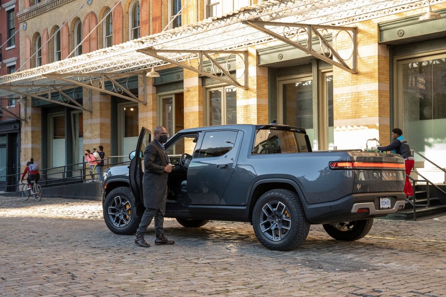 Rivian R1T truck in grey