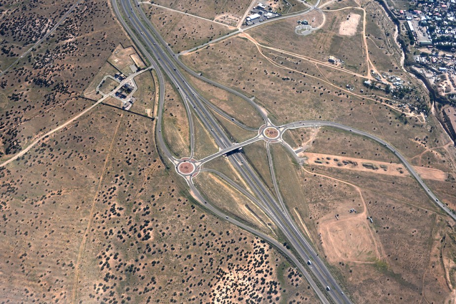 A roundabout top view.