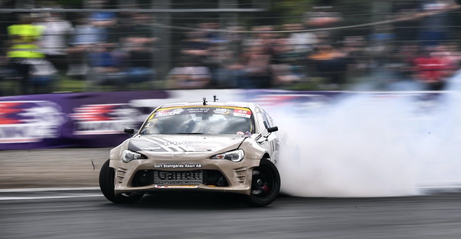 A drifting Subaru BRZ