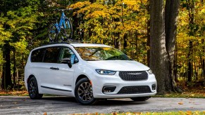 a white 2023 Chrysler Pacifica Road Tripper package minivan