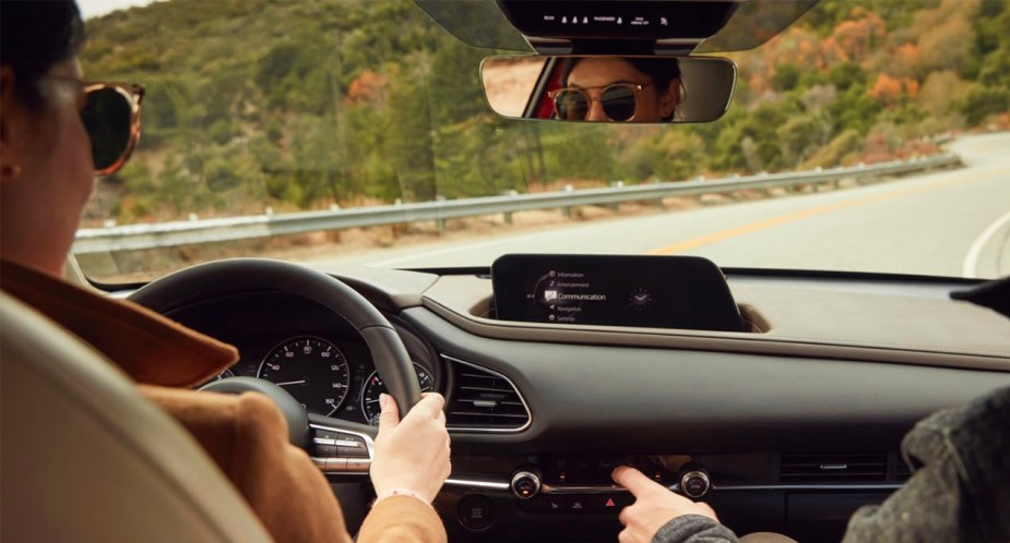 The interior of a 2023 Mazda CX-30 subcompact SUV. 