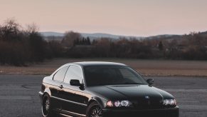 Black BMW E46 classic sports sedan.