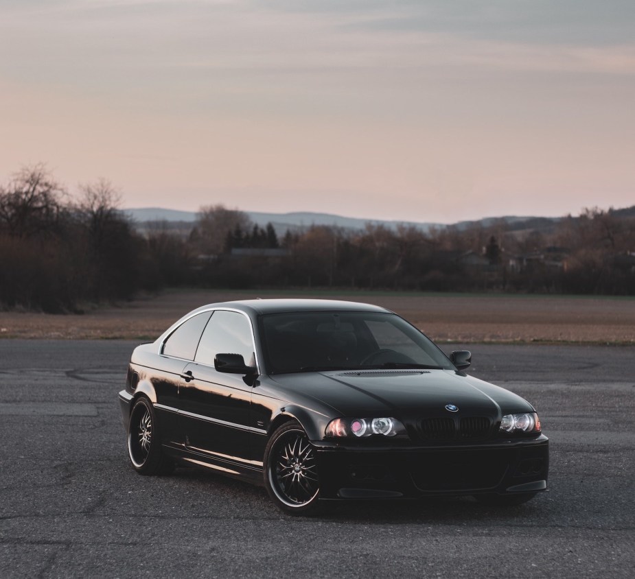 Black BMW E46 classic sports sedan.