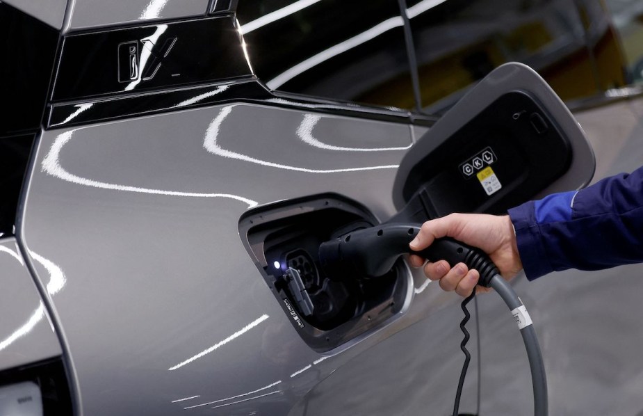 An EV charging after someone had looked how to find the best public EV charger. 