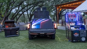 A Ford F-150 Lightning EV truck