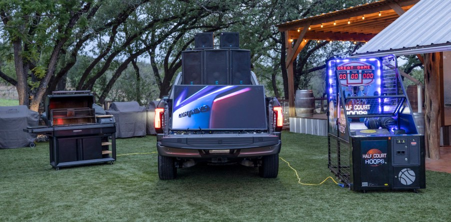 A Ford F-150 Lightning EV truck