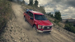 A 2022 Ford F-150 Lariat 502A shows off its capability as a full-size truck.