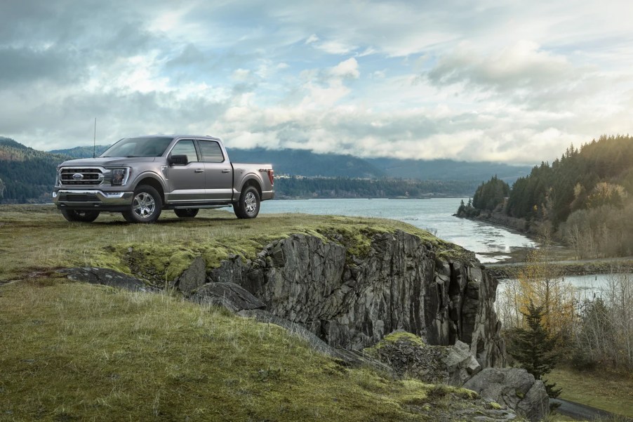 A 2023 Ford F-150 XLT shows off as a full-size truck with an optional appearance package.