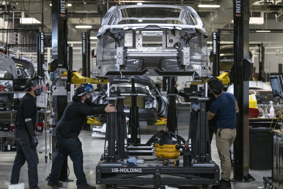 A Lucid Air, potentially as Lucid is ramping up production.