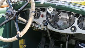 A Rolls Royce Phantom II Croydon Convertible with a manual transmission seen at the 2019 Concours d'Elegance