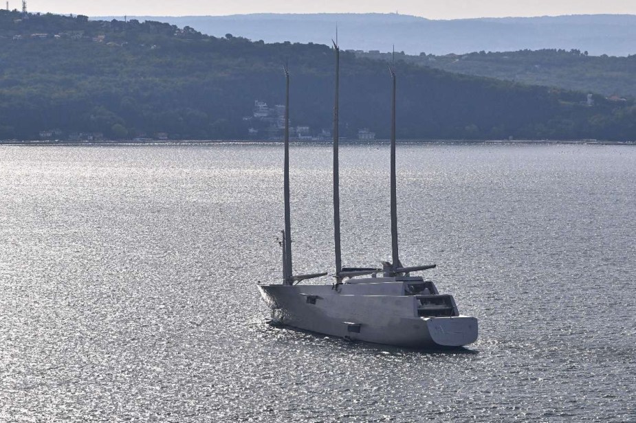 Sailing Yacht A, seized Russian superyacht costing taxpayers millions of dollars, moving near a coast