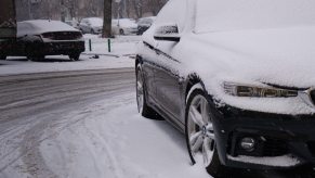 A car covered in snow